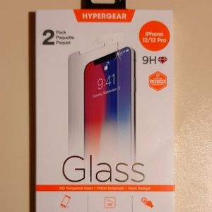 Hypergear HD Tempered Glass Screen Protectant For iPhone 12/12 Pro 2 Pack Inside